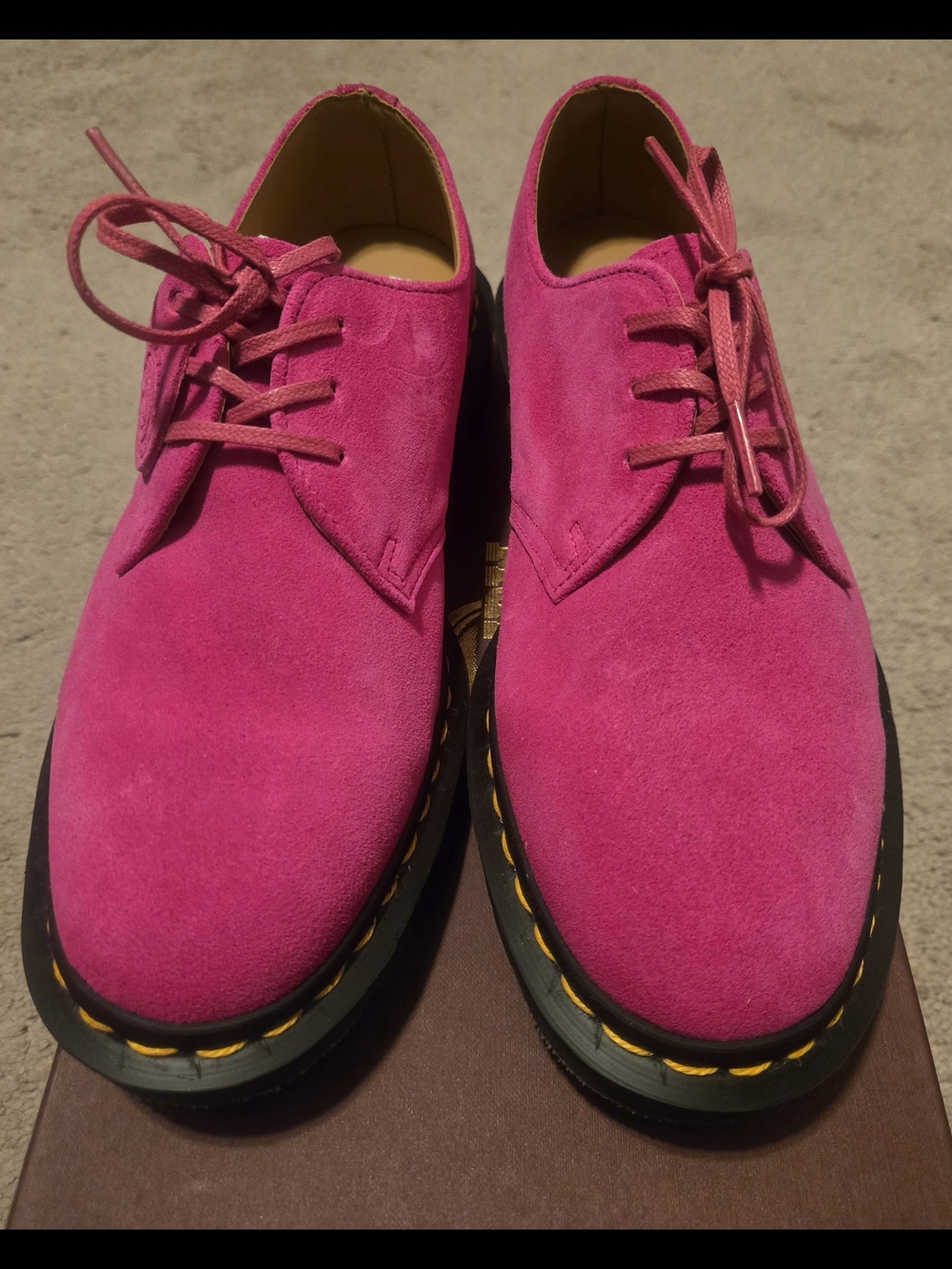 Dr MARTENS Suede OXFORD Shoes in Bright Pink